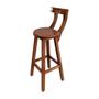 Imagem de Kit 4 Bancos Altos Bistrô de Madeira com Encosto Girafa Ideal para Bar e Restaurante Imbuia