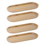 Imagem de Kit 4 Bandejas Bambu Oval 44cm Ecokitchen Mimo Style Travessa Gamela