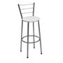 Imagem de Kit 4 Banquetas Alta Cromada com Assento Branco Fortmix