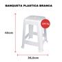 Imagem de Kit 4 Banquetas Banco Plástica Banquinho Cadeira Mor Suporta 120kg Reforçada Praia Camping