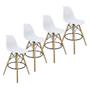 Imagem de Kit 4 Banquetas Charles Eames Eiffel Wood Design Base Fixa