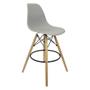 Imagem de Kit 4 Banquetas Charles Eames Eiffel Wood Design Base Fixa Madeira - Cinza