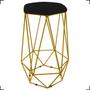 Imagem de Kit 4 Banquetas Decorativas Para Sala Hexagonal Aramado Base Bronze/Dourada/Preta Suede Cores - Clique E Decore