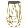 Imagem de Kit 4 Banquetas Decorativas Para Sala Hexagonal Aramado Base Bronze/Dourada/Preta Suede Cores - Clique E Decore