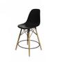 Imagem de Kit 4 Banquetas Eames Eiffel de Madeira Assento Preto