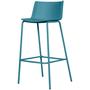 Imagem de Kit 4 Banquetas Ipanema Média Fratini 86,50 cm (altura) em Polipropileno Base em Aço Azul Sonho Distante