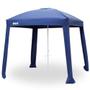 Imagem de Kit 4 Banquetas Plasticas 120 Kg Azul + Guarda Sol Modelo Gazebo 2,2 X 2,2 M + Base Plastica 22 Kg