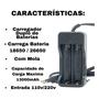 Imagem de Kit 4 Baterias 18650 3.7V 12800mah + Carregador duplo Led Recarregável Para Lanterna Rádio