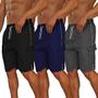 Imagem de Kit 4 Bermudas Masculina Tactel Academia Corrida Esportiva 3 Bolsos