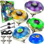 Imagem de Kit 4 Beyblade Lançador Brinquedo Pião Led Arena Metal Luz