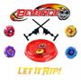 Imagem de Kit 4 Beyblades metal 2 lançadores e pista de combate