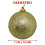 Imagem de Kit 4 Bolas De Natal Glitter Dourada Enfeite Natalino 70mm