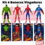 Imagem de Kit 4 Boneco Heróis Marvel Vingadores Para Colecionadores