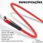 Imagem de Kit 4 Cabos Carregador Lightning 2 Metros Reforçado Cores Variadas 