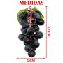 Imagem de Kit 4 Cachos De Fruta Artificial Uva Preta Silicone De 12cm