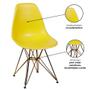 Imagem de kit 4 Cadeira Charles Eames Ferro Cobre Assento Amarelo