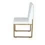 Imagem de Kit 4 Cadeira de Jantar Escritorio Industrial Malta Capitonê Ferro Dourado material sintético Branco - Móveis Mafer