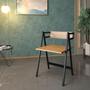 Imagem de Kit 4 Cadeira De Metal Design Escandinavo Geométrico Industrial Lâmina com Preto.