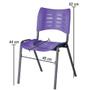 Imagem de Kit 4 Cadeira Empilhável Iso Fixa Escolar Roxa Para Escritório Recepção Igreja