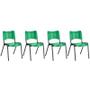Imagem de Kit 4 Cadeira Empilhável Iso Fixa Escolar Verde Para Escritório Recepção Igreja