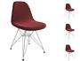 Imagem de Kit 4 Cadeira Jantar Estofada Vermelho Eames Base Ferro Branco