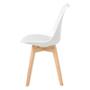Imagem de Kit 4 Cadeira Leda Branca - Charles Eames Wood Com Almofada