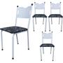 Imagem de Kit 4 Cadeira para Cozinha MC Estrutura Branca com Assento Floral
