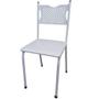 Imagem de Kit 4 Cadeira para Cozinha MC Tubular Almofadada Estrutura Branca com Assento Branco