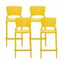 Imagem de Kit 4 Cadeiras Alta Safira Summa Polipropileno Tramontina Amarela