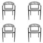 Imagem de Kit 4 Cadeiras Área Externa de Alumínio Carmy com Corda Naútica Preto/Grafite G56 - Gran Belo
