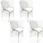 Imagem de Kit 4 Cadeiras BERTÓIA cromada assento branco tubular - Poltronas do Sul