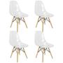Imagem de Kit 4 Cadeiras Charles Eames Cristal Eiffel Wood Designer Transparente
