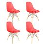 Imagem de Kit 4 Cadeiras Charles Eames Cristal Eiffel Wood Designer Vermelho