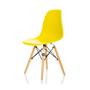 Imagem de Kit 4 Cadeiras Charles Eames Eiffel Amarela Base Madeira Sala Cozinha Jantar