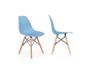 Imagem de Kit 4 Cadeiras Charles Eames Eiffel Azul Base Madeira Sala Cozinha Jantar - BERING