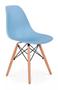 Imagem de Kit 4 Cadeiras Charles Eames Eiffel Azul Base Madeira Sala Cozinha Jantar