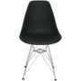 Imagem de Kit 4 Cadeiras Charles Eames Eiffel Base Metal Cromado Preta
