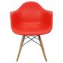 Imagem de Kit 4 Cadeiras Charles Eames Eiffel Com Braço - Vermelha