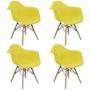 Imagem de Kit 4 Cadeiras Charles Eames Eiffel Design Wood Com Braços