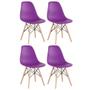 Imagem de Kit 4 Cadeiras Charles Eames Eiffel Dsw Com Pés De Madeira Clara Roxo
