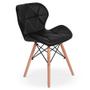 Imagem de Kit 4 Cadeiras Charles Eames Eiffel Slim Estofada - Preta