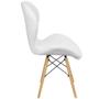 Imagem de Kit 4 Cadeiras Charles Eames Eiffel Slim Wood Estofada - Branca