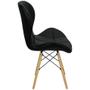 Imagem de Kit 4 Cadeiras Charles Eames Eiffel Slim Wood Estofada - Preta