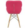 Imagem de Kit 4 Cadeiras Charles Eames Eiffel Slim Wood Estofada - Rosa