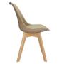 Imagem de Kit 4 Cadeiras Charles Eames Leda Luisa Saarinen Design Wood Estofada Base Madeira - Bege