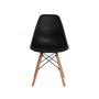 Imagem de Kit 4 Cadeiras Com Encosto Para Mesa De Jantar Cozinha Charles Eames Eiffel Base Madeira Wood Preta