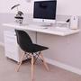 Imagem de Kit 4 Cadeiras Com Encosto Para Mesa De Jantar Cozinha Charles Eames Eiffel Base Madeira Wood Preta