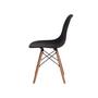 Imagem de Kit 4 Cadeiras Com Encosto Para Mesa De Jantar Cozinha Charles Eames Eiffel Base Madeira Wood Preta