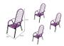 Imagem de Kit 4 Cadeiras de Área Reforçada Tubos Grossos Fios ROXA