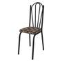 Imagem de Kit 4 Cadeiras de Cozinha Alabama Estampado Mosaico Palha Pés de Ferro Preto  - Pallazio